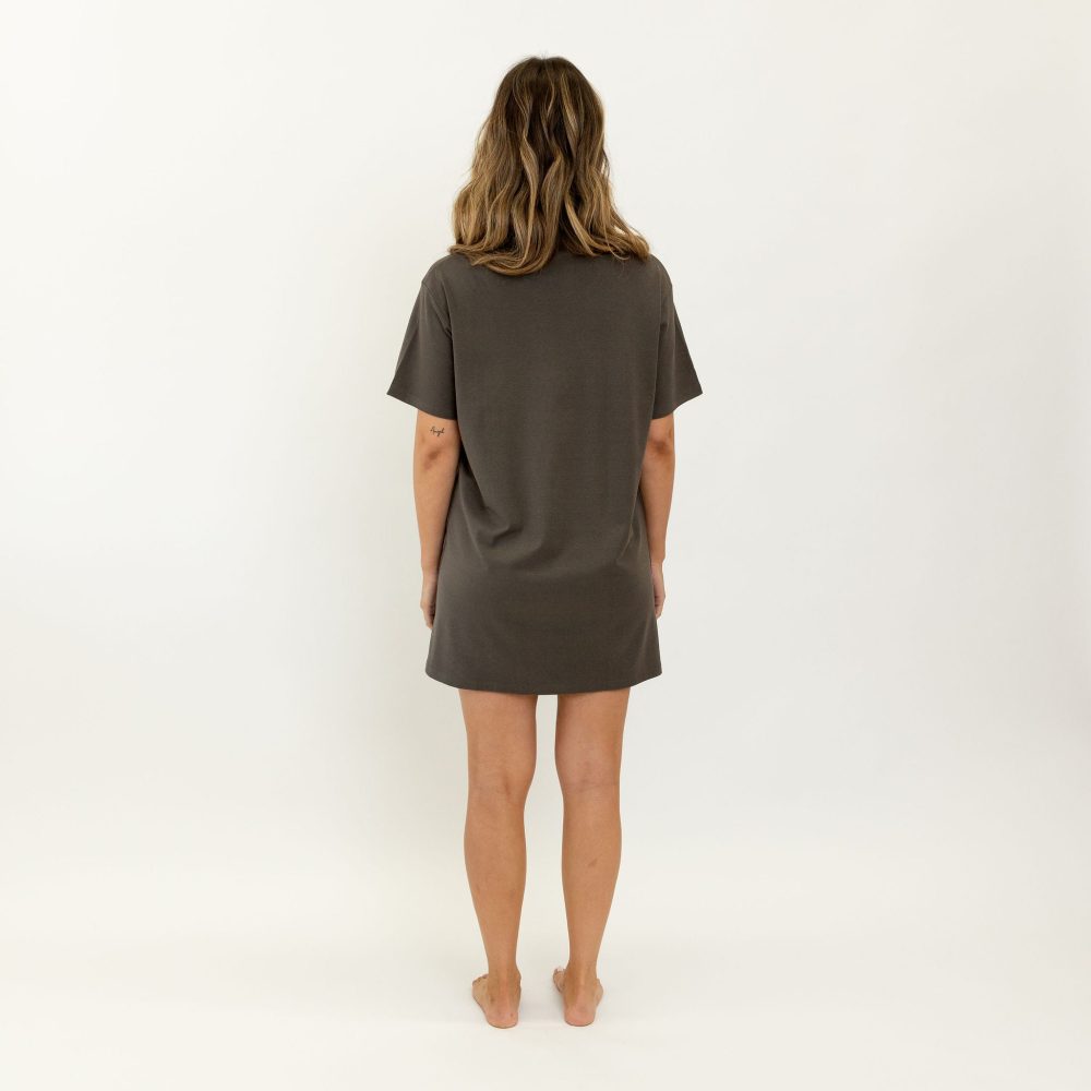 Charlie Bamboo Jersey Tee Dress - Slate