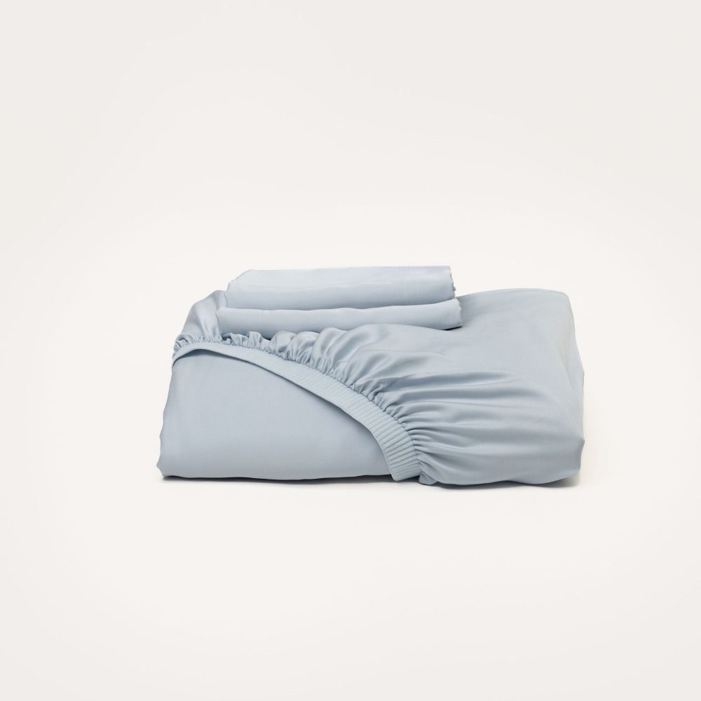 Bamboo Fitted Sheet & Pillowslips - Sky